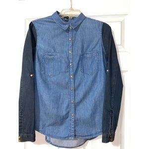 Long Sleeve Denim Flannel